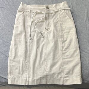 DownEast White Pencil Skirt with Drawstring